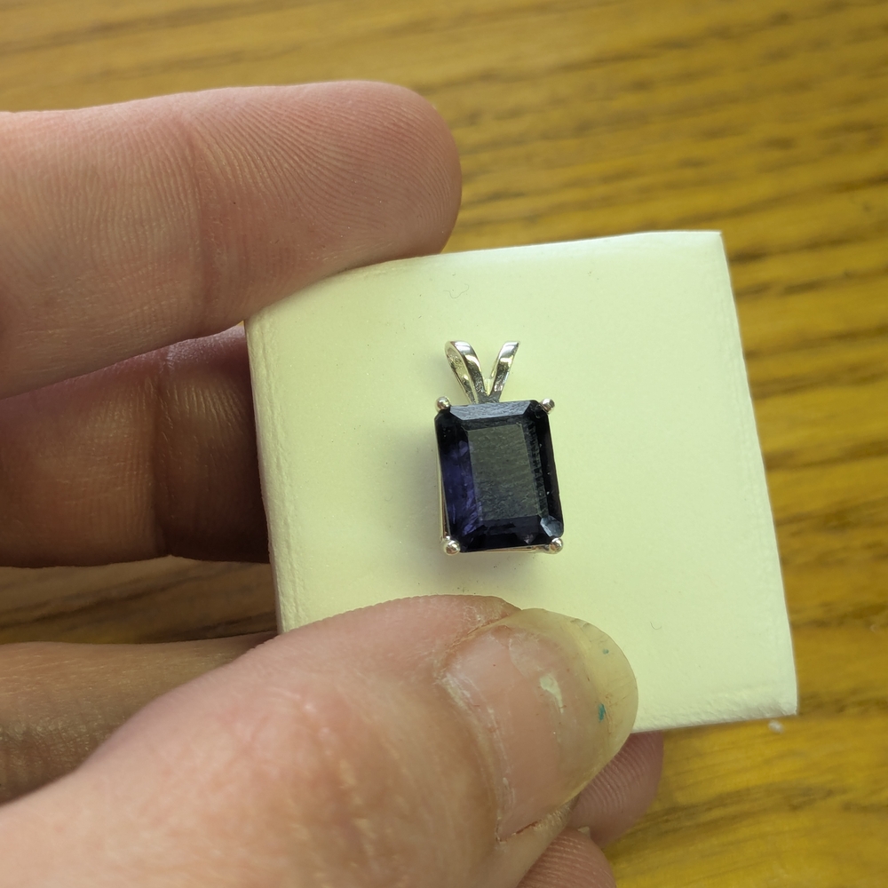 Elegant Silver and Blue Gemstone Pendant